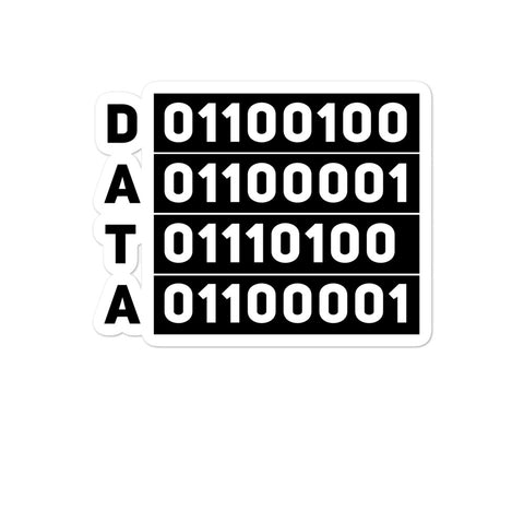 "DATA - 01100100" Bubble-free Tech stickers